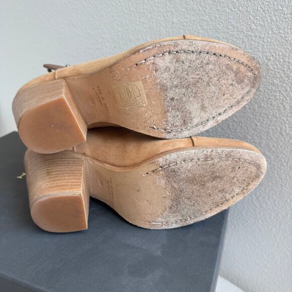 Rag & Bone Harrow Suede Ankle Boots Block Heel Camel EU 38/ 8 US - Picture 5 of 15